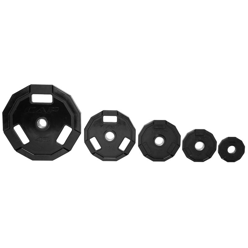 CAP Barbell أقراص وزن أولمبي مطاطية بقبضة CAP باربل 12 جانب، سوداء، مفردة، 2.5 باوند - Image 4